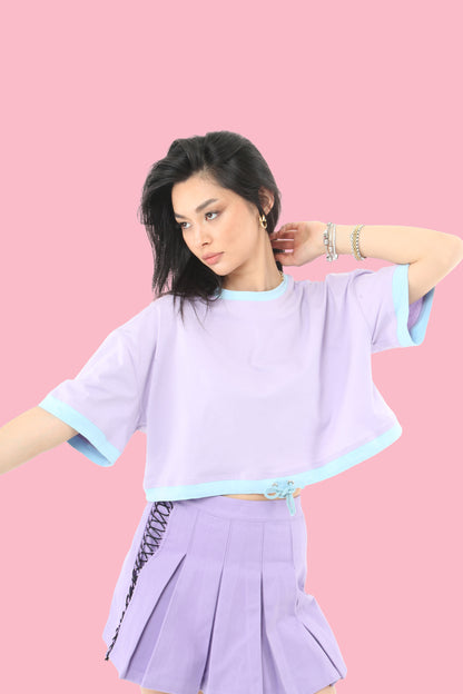 Oversized Purple Cropped