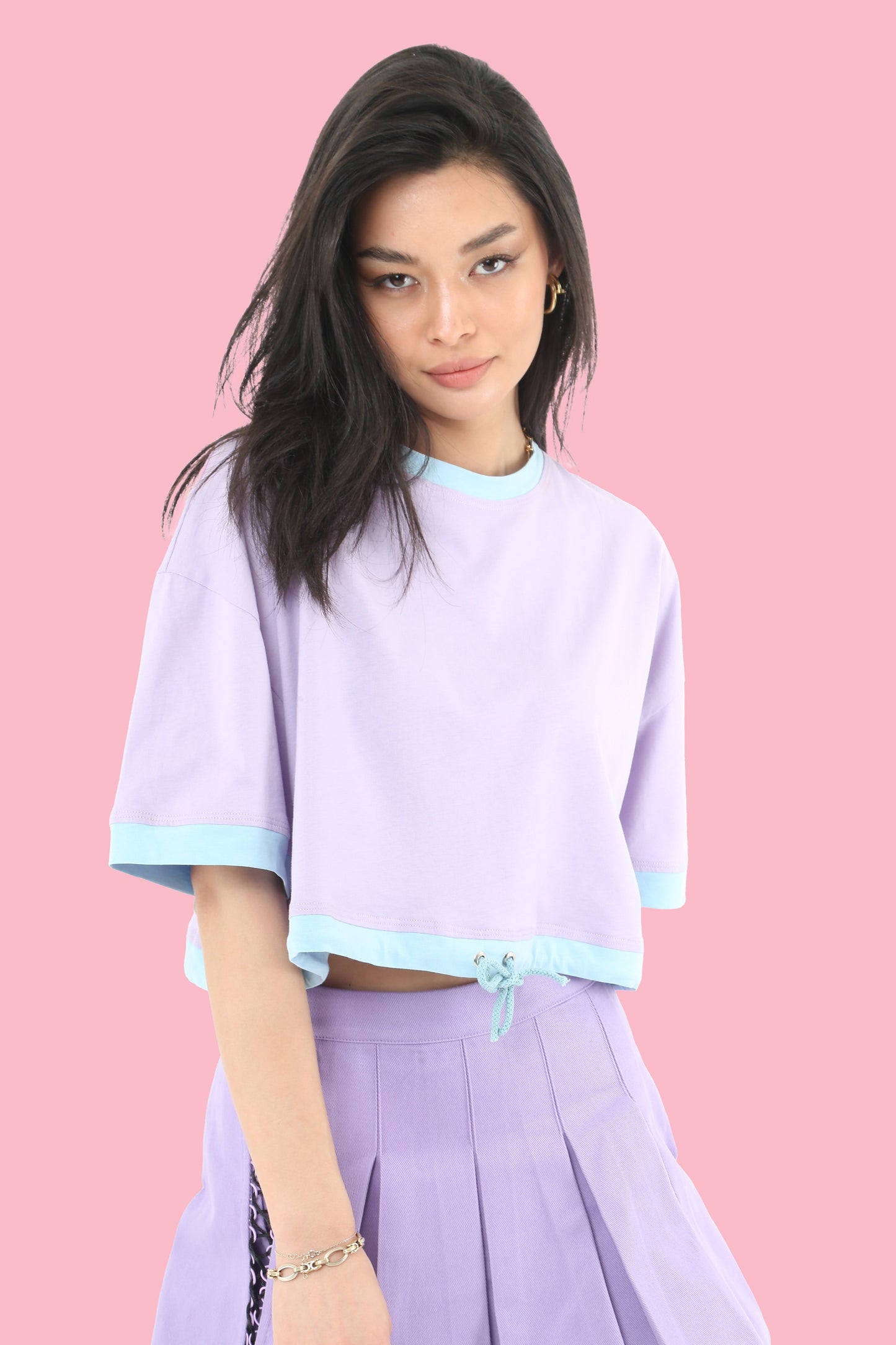 Oversized Purple Cropped