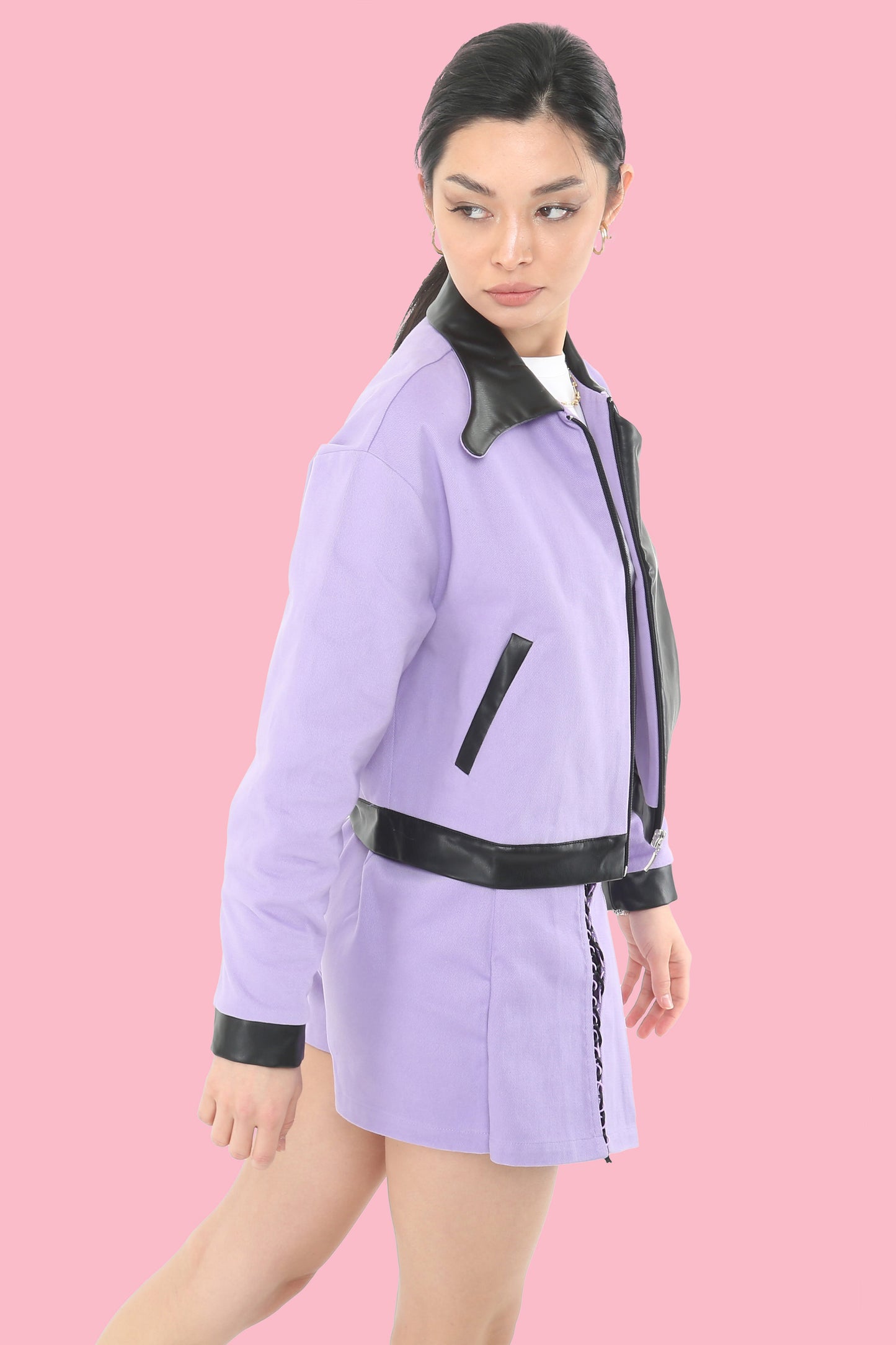 Regular Fit Purple Women's Jacket