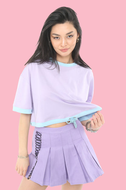 Oversized Purple Cropped